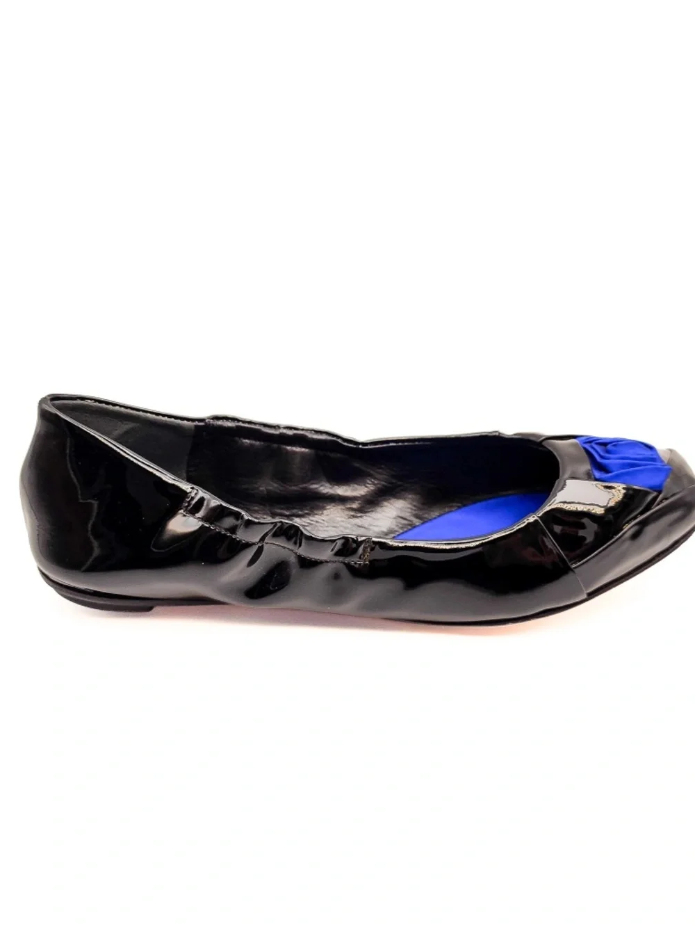 Dolce & Gabbana Patent Leather Black Ballet Silk Rose Flats EU 38